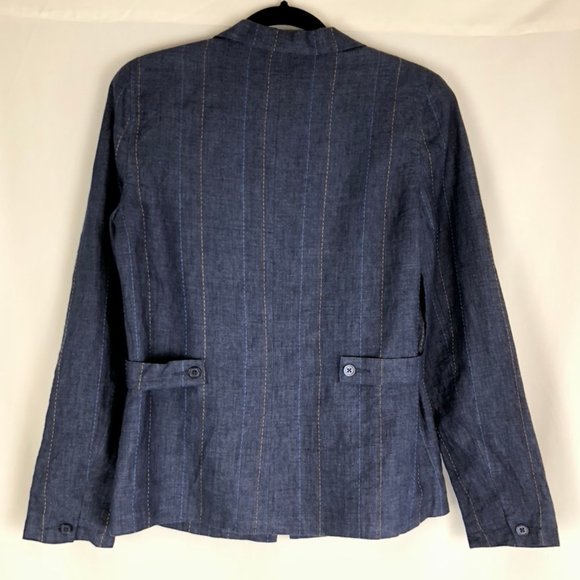 Kenar Casual Linen Jacket with Snap Closure - Picture 2 of 7